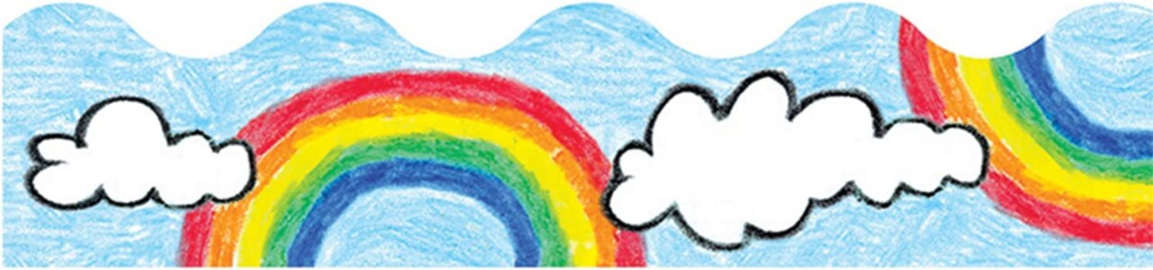 Rainbow Scallop Classroom Borders – 39 Ft, 12-Pack Bulletin Board Trim for Teachers & School Decorations